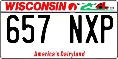 WI license plate 657NXP