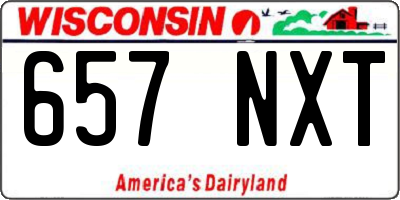 WI license plate 657NXT