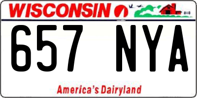 WI license plate 657NYA