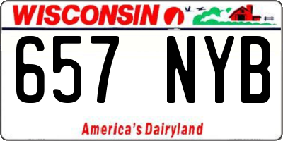 WI license plate 657NYB