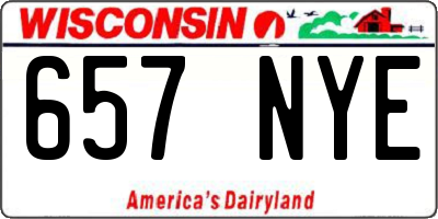 WI license plate 657NYE