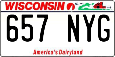 WI license plate 657NYG