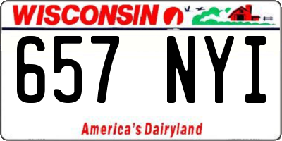 WI license plate 657NYI