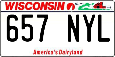 WI license plate 657NYL