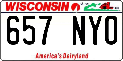 WI license plate 657NYO