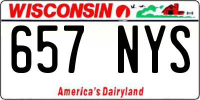 WI license plate 657NYS