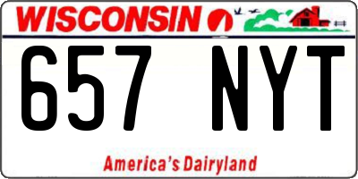 WI license plate 657NYT
