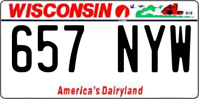 WI license plate 657NYW