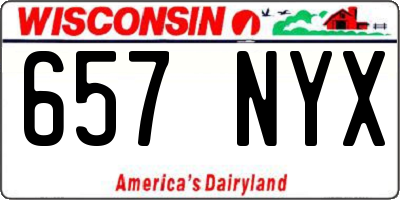 WI license plate 657NYX