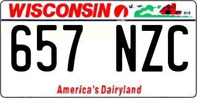 WI license plate 657NZC