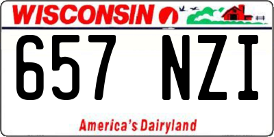 WI license plate 657NZI