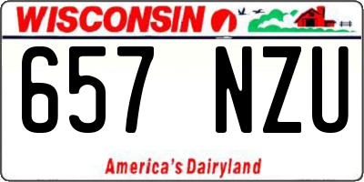 WI license plate 657NZU