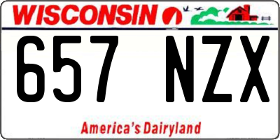 WI license plate 657NZX