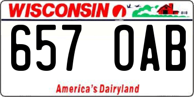 WI license plate 657OAB