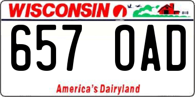 WI license plate 657OAD