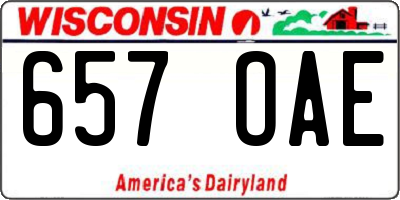 WI license plate 657OAE
