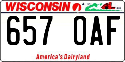 WI license plate 657OAF