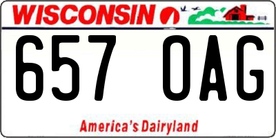 WI license plate 657OAG