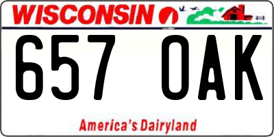 WI license plate 657OAK