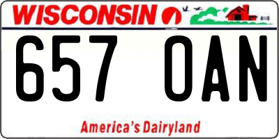 WI license plate 657OAN