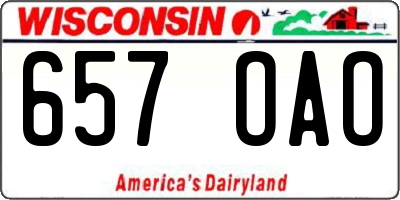 WI license plate 657OAO