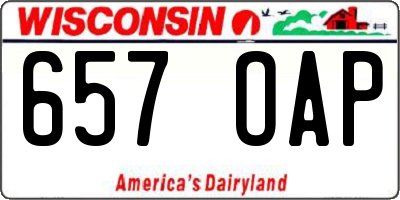 WI license plate 657OAP