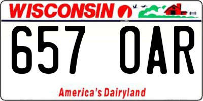 WI license plate 657OAR