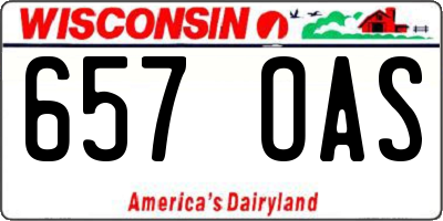 WI license plate 657OAS
