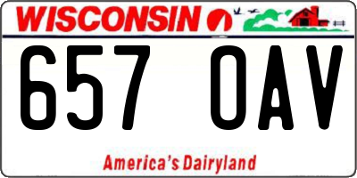 WI license plate 657OAV