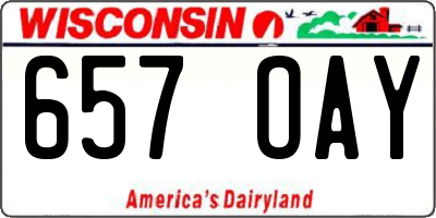 WI license plate 657OAY