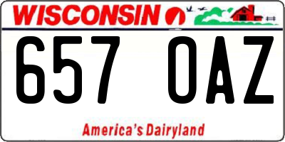 WI license plate 657OAZ