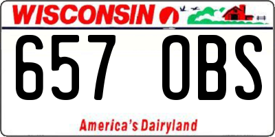 WI license plate 657OBS