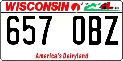 WI license plate 657OBZ