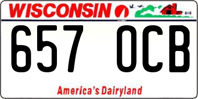 WI license plate 657OCB