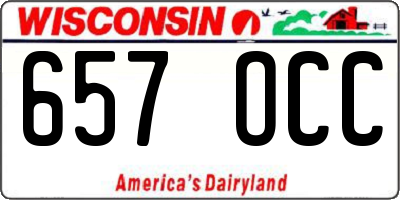 WI license plate 657OCC