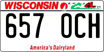 WI license plate 657OCH