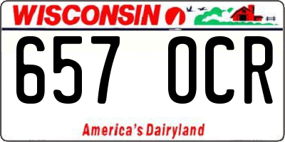 WI license plate 657OCR