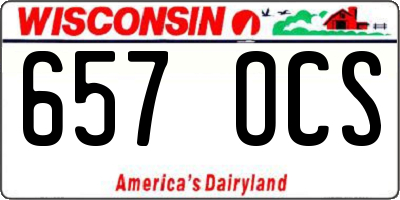 WI license plate 657OCS