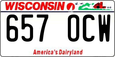 WI license plate 657OCW