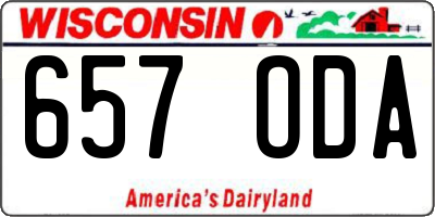 WI license plate 657ODA