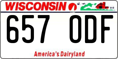 WI license plate 657ODF