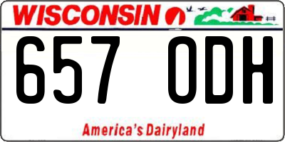 WI license plate 657ODH