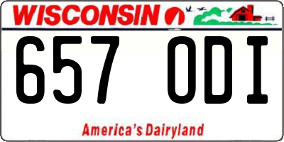 WI license plate 657ODI