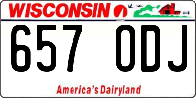 WI license plate 657ODJ