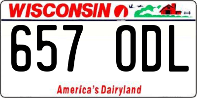 WI license plate 657ODL