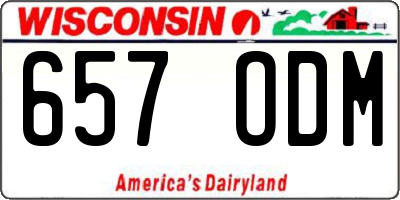 WI license plate 657ODM