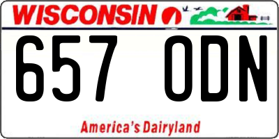 WI license plate 657ODN