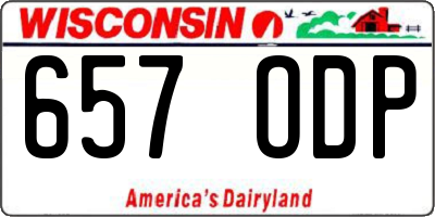 WI license plate 657ODP