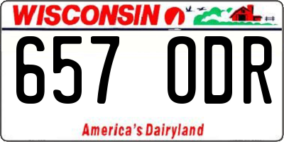 WI license plate 657ODR