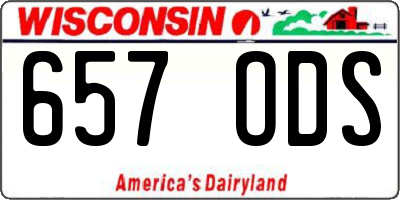 WI license plate 657ODS
